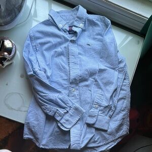 Vineyard Vines Blue and White Button Down Shirt